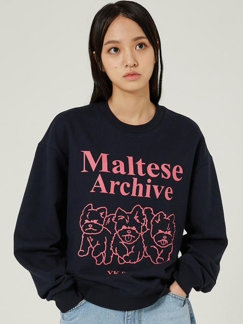 Women] Maltese Archive-Print T-Shirt MelangeWhite